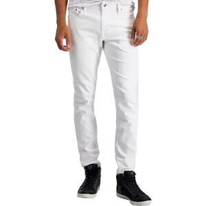 GUESS Men's White Straight Legs Jeans